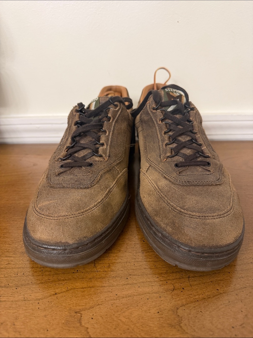 Mephisto Men's Brown Suede Lace-Up Match Oxfords
